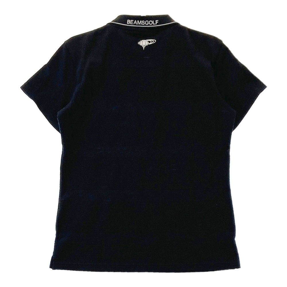 サイズ：L BEAMS GOLF ビームスゴルフ  ハイネック 半袖Tシャツ ロゴ×ボーダー柄 ブラック系 [240101348672] ゴルフウェア レディース ストスト BEAMS GOLF ビームスゴルフ ハイネック半袖Tシャツ ボーダー柄