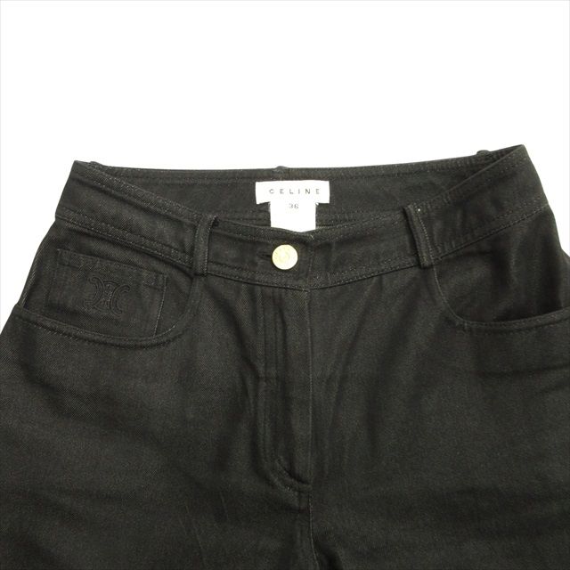 セリーヌ CELINE マカダム Cロゴデザイン ネイビー ショートパンツ38 CELINE セリーヌ 18AW 261C 21V33 フィービー期 セリーヌ