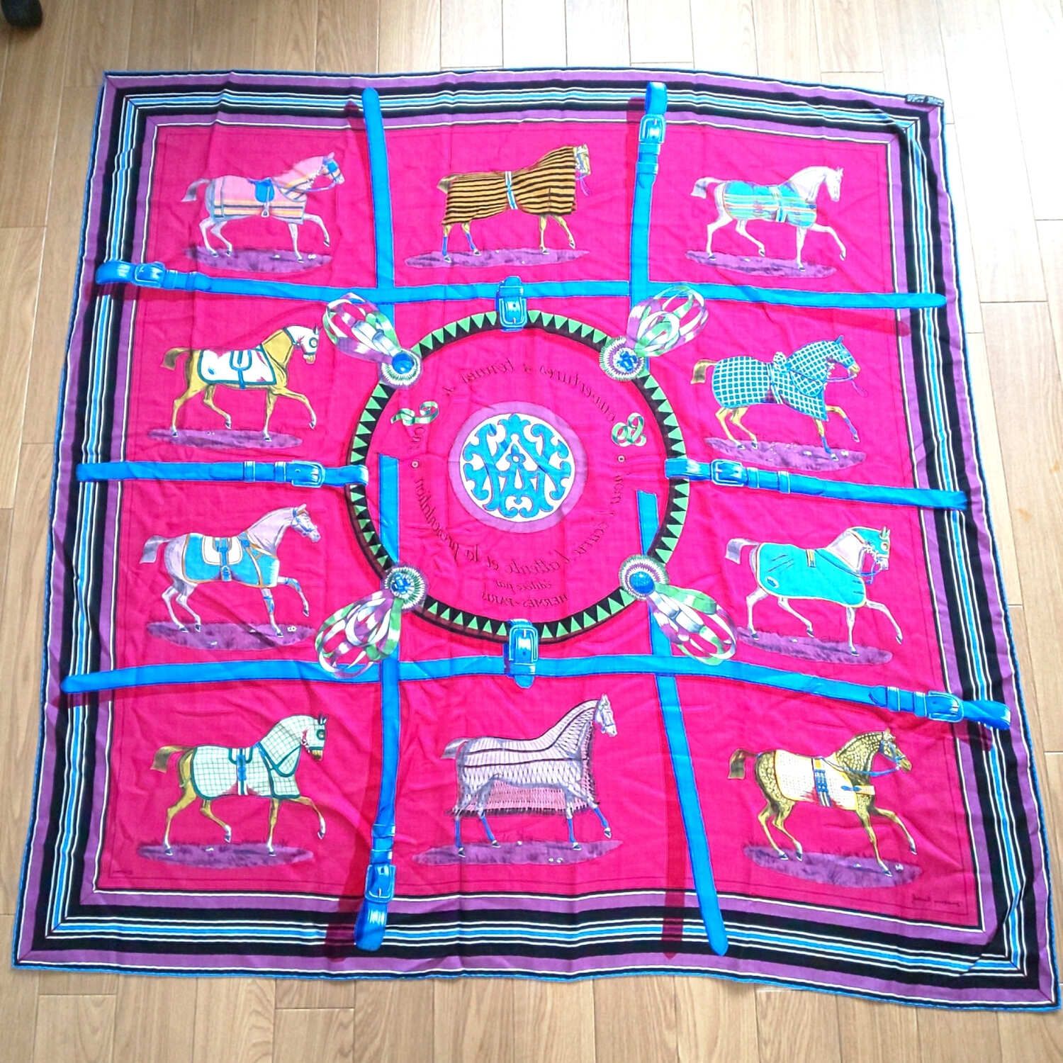 エルメス2025新作 カレジェアン カシミアシルク 《エプロンドール&馬着