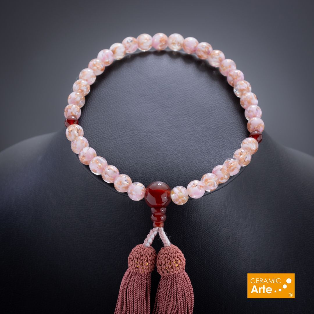 浄土真宗 数珠 女性用 8寸 正梅 正絹房【本式数珠 京念珠 京都 108玉