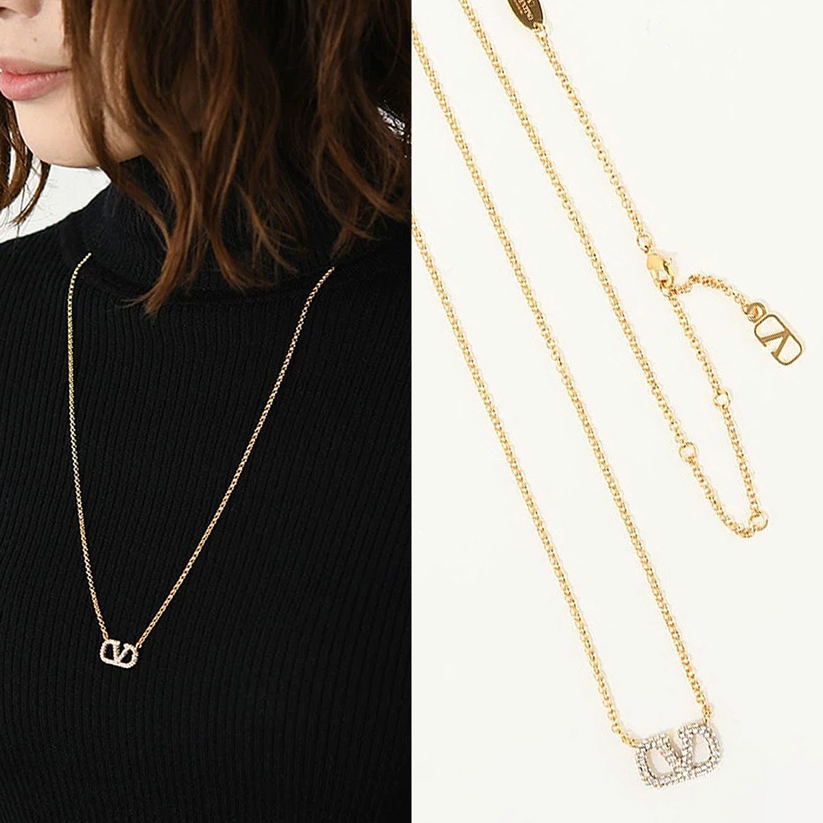 VALENTINO ヴァレンティノ バレンチノ Vロゴ シグネチャー メタル x 
