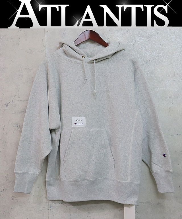 広尾店 ダブルタップス WTAPS Champion×WTAPS リバースウィーブ パーカー フーディー グレー 裏フリース C8-T109 size S 16266