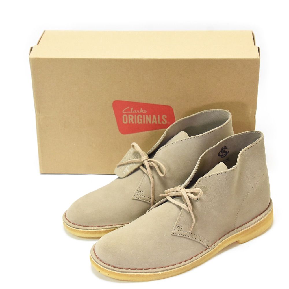 新品 未使用 Clarks Desert Boot クラークス デザートブーツ チャッカブーツ サンド スエード 本革 クレープソール UK8.5 約26.5cm 26107881