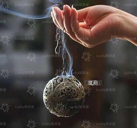 新品・未使用】円形吊香炉 透かし彫刻 銅吊り具時代 透丸形吊灯