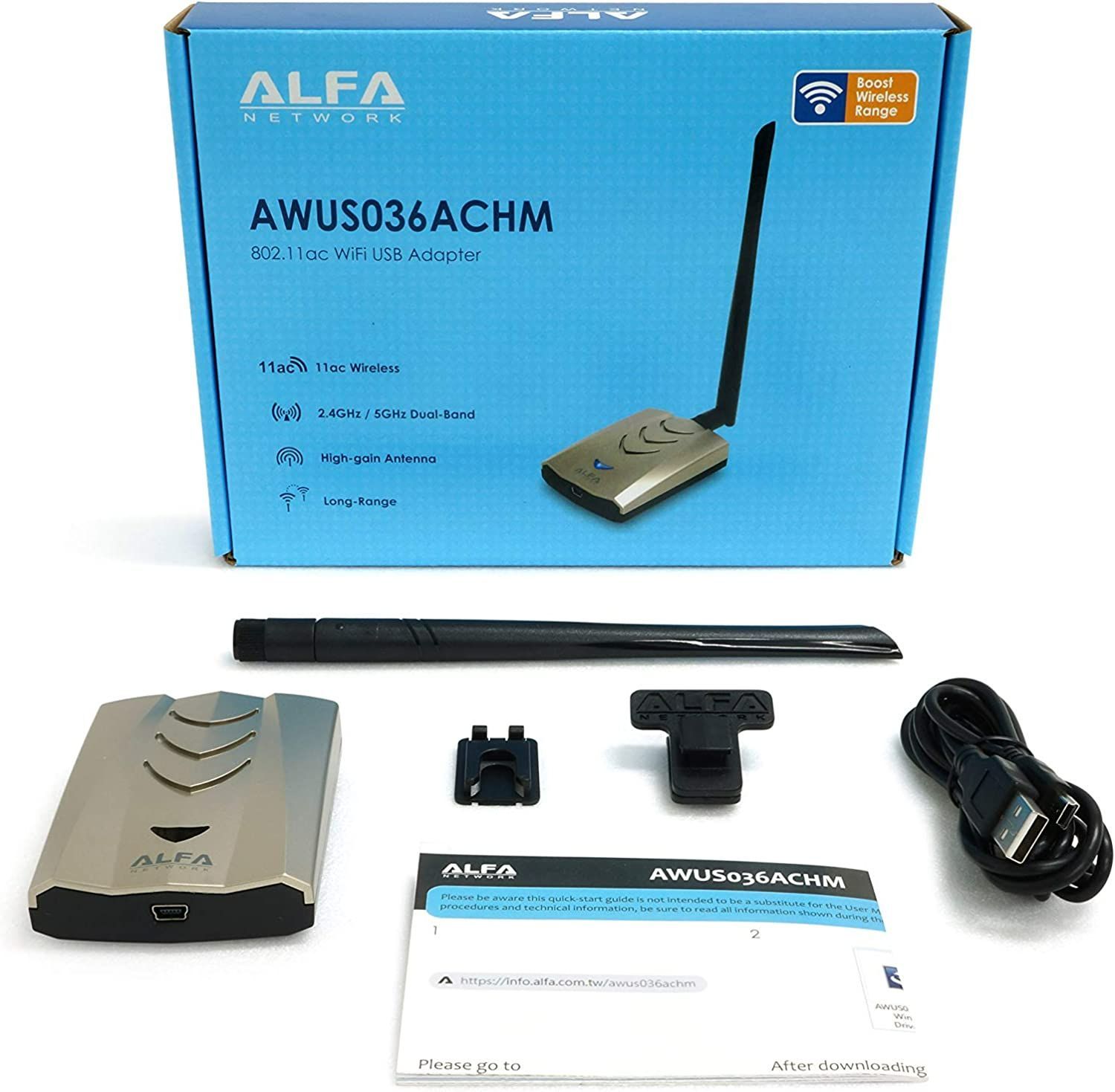 ALFA AWUS036ACHM 無線LAN USBアダプター新品未開封PC/タブレット
