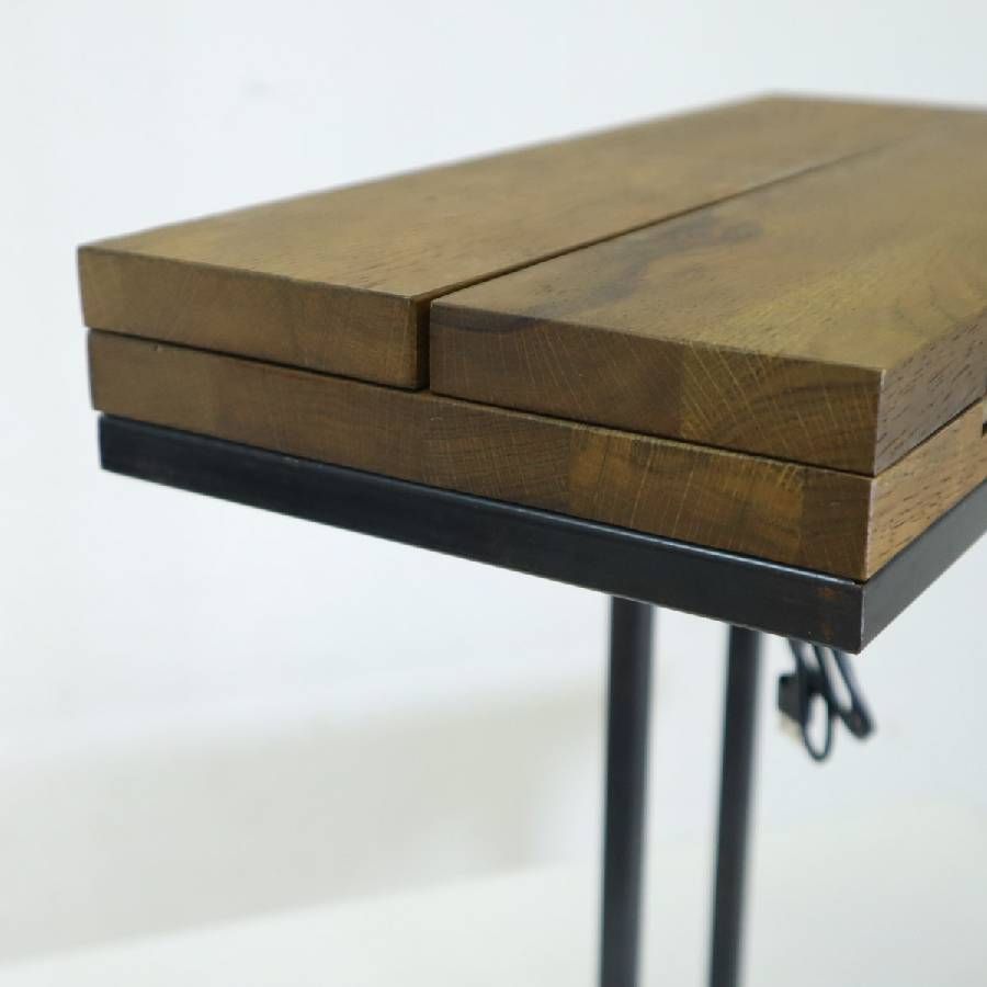 サイドテーブル オーク材×スチール