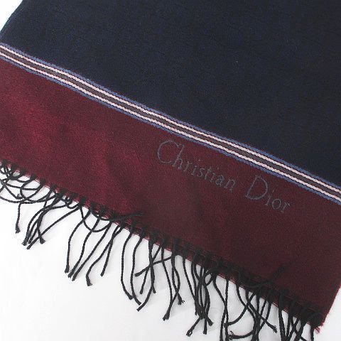 クリスチャンディオール ネイビー ブラック ストール、マフラー クリスチャンディオール Christian Dior マフラー ストール