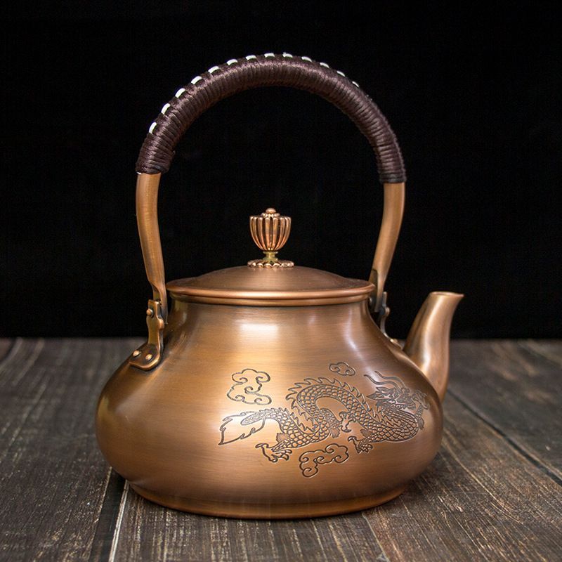 希少新品☆ 銅製銅瓶 提梁銅瓶 手作り  お茶の道具 ティーポット 1.4L□注意事項
