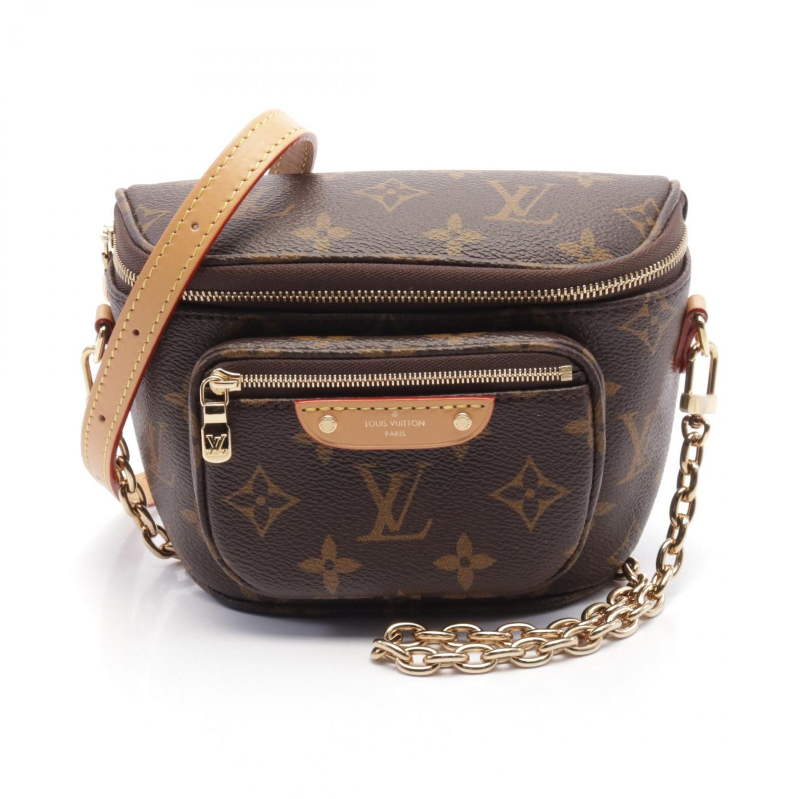 ルイ ヴィトン LOUIS VUITTON ショルダーバッグ ミニ バムバッグ M82335 PVCコーティングキャンバス レザー ミニバムバッグ レディース Used A