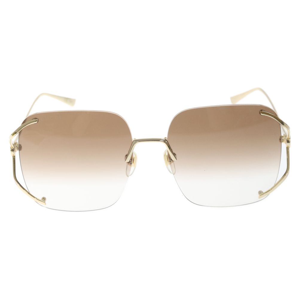 GUCCI (グッチ) スクエア型サングラス アイウェア ゴールド GG0645S