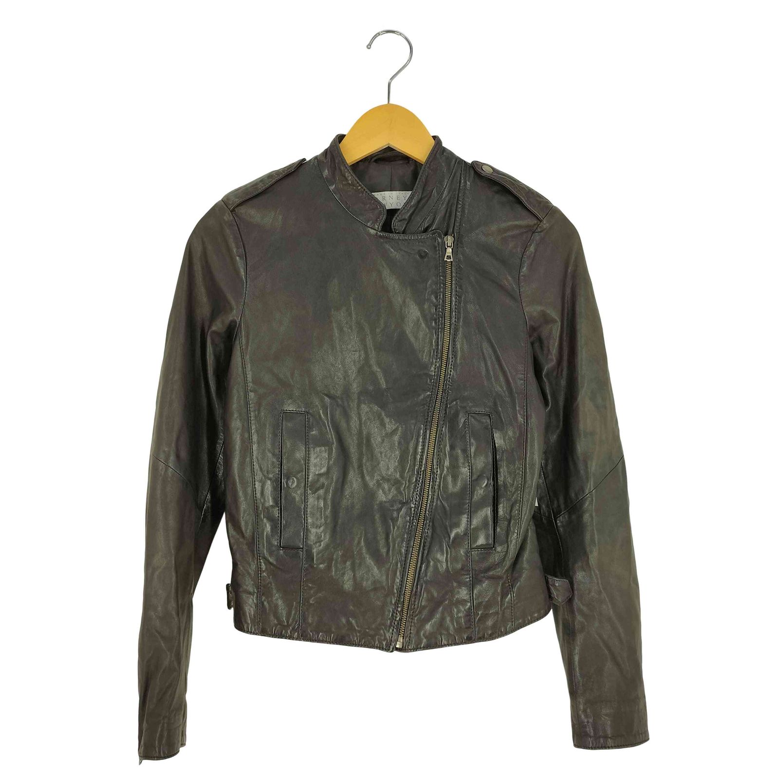 バーニーズニューヨーク BARNEYS NEWYORK イタリア製 カウレザージャケット レディース EUR 38