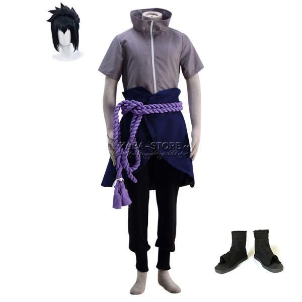 ◆NARUTO -ナルト- 疾風伝 風 うちは サスケ コスプレ衣装 ウィッグ 靴 cosplay コスチューム ハロウィンイベント 仮装 クリスマス