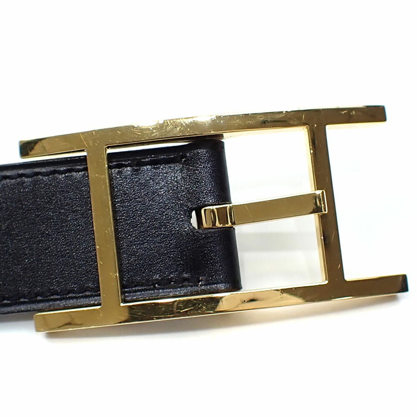 エルメス Hermes エルメス ベルト レディース ブラック 黒 70cm レザー リバーシブル □A刻印 1997年頃製造