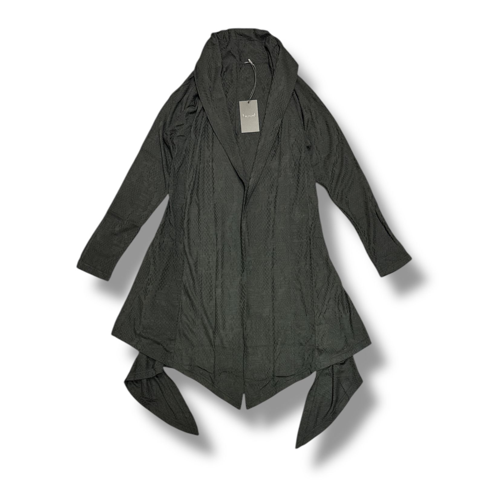 参考上代33000円 kiryuyrik 21SS Python JQD Jersey Dolman Flare Cardigane パイソンジャガードジャージドルマンカーディガン キリュウキリュウ KL-HT25-056 ブラック M 90232A5