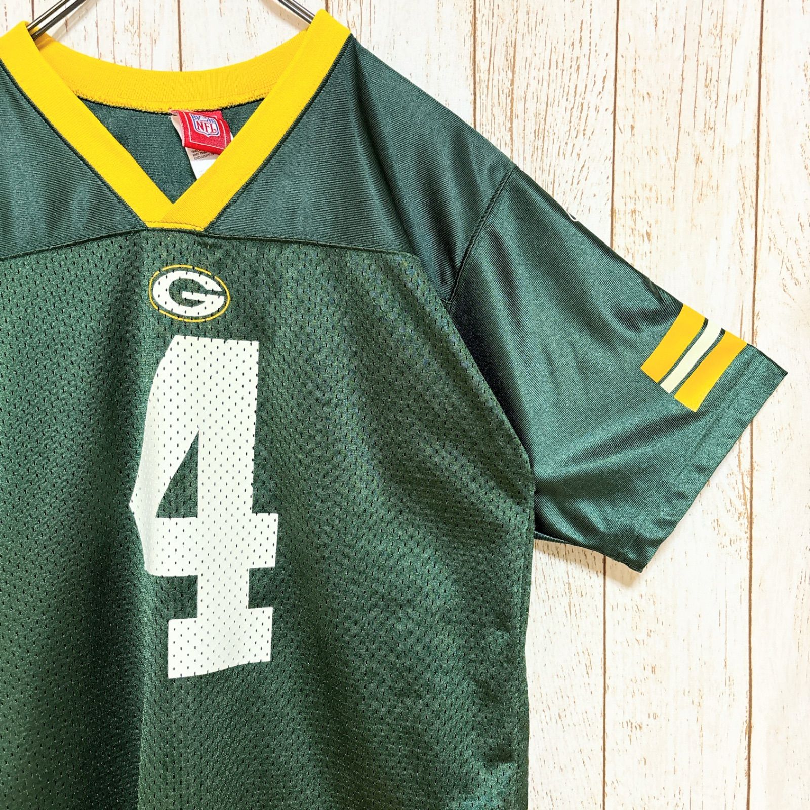 Reebok リーボック NFL GreenBay Packers グリーンベイ・パッカーズ ファーブ プリント ユニフォーム ゲームシャツ S USA古着