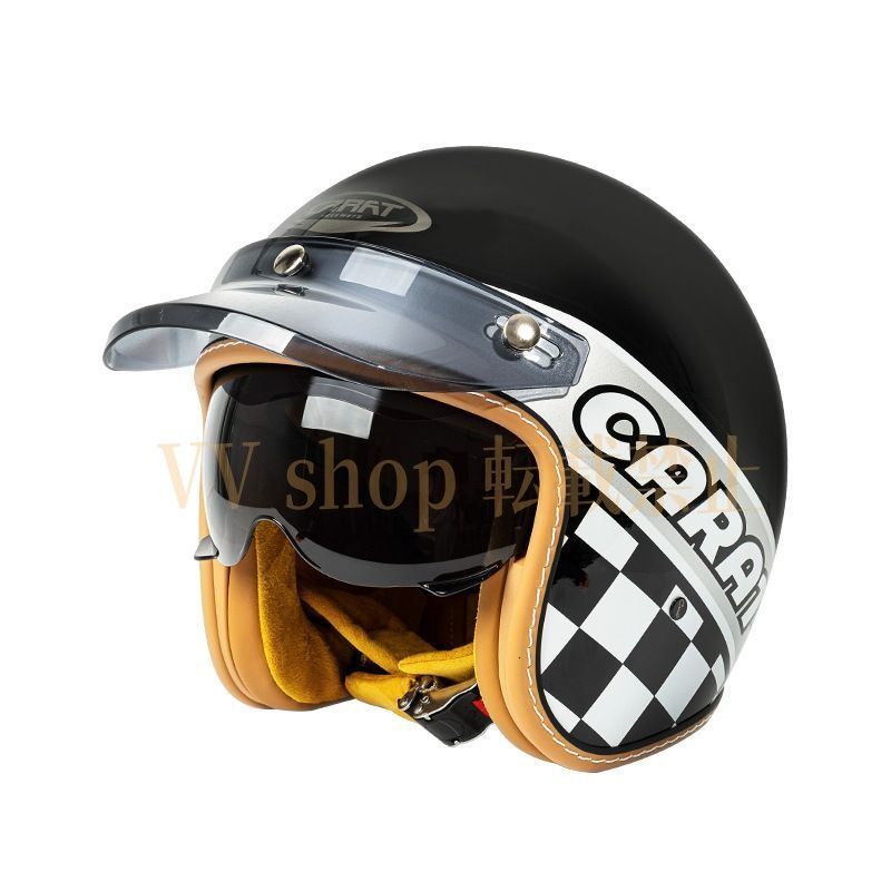 超軽量 レトロ ハーレー 半帽 半キャップ ダックテール ヘルメット L
