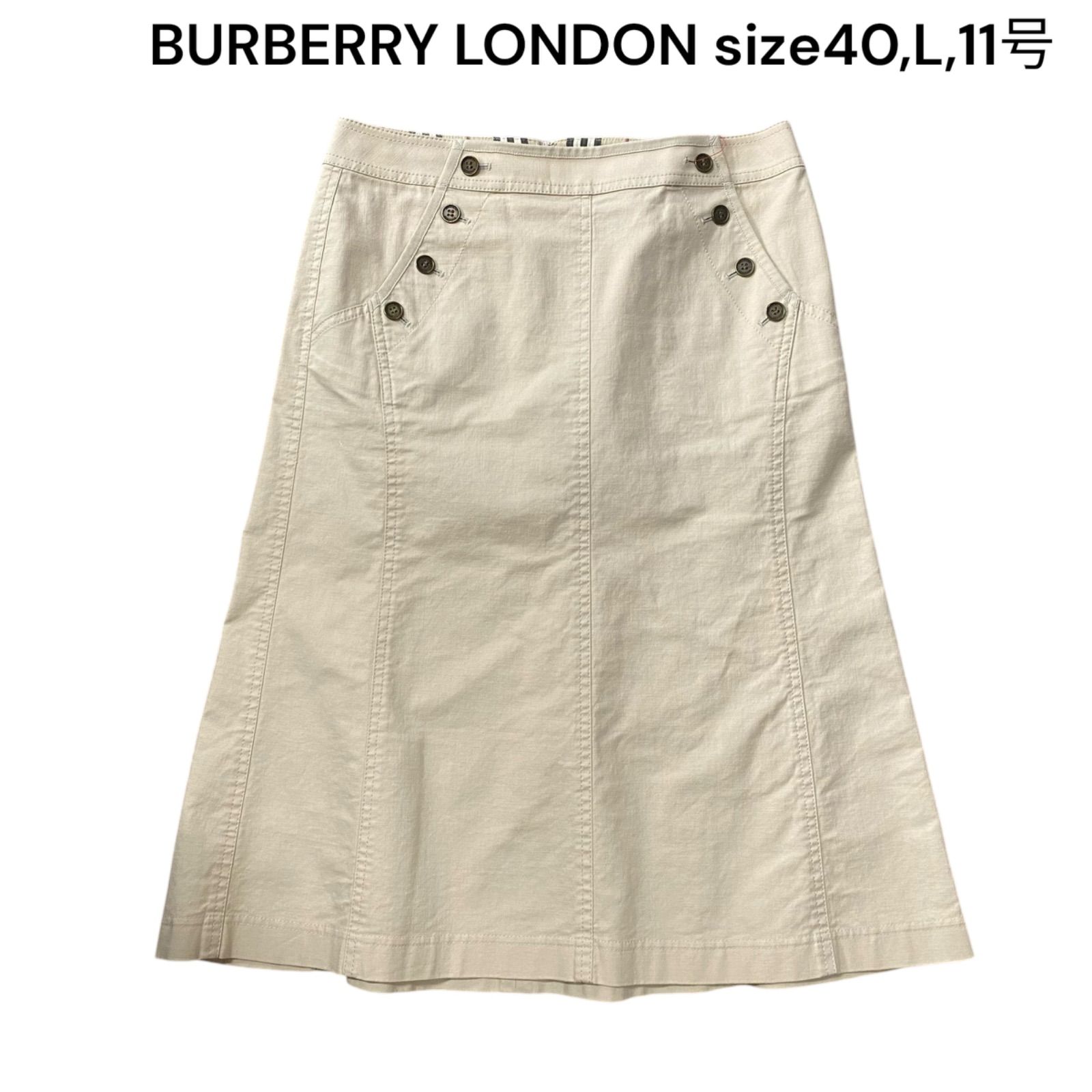 バーバリー ロンドン BURBERRY LONDON タイトスカート 膝丈 フ コットン ベージュ レディース S5Q049