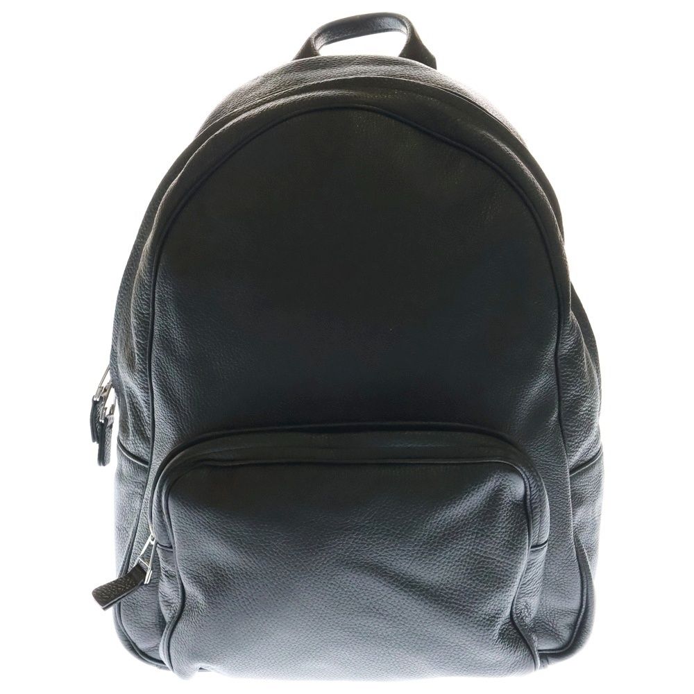 ZANELLATO ブラック レザー リュック ZANELLATO (ザネラート) ロゴストラップ レザー バックパック