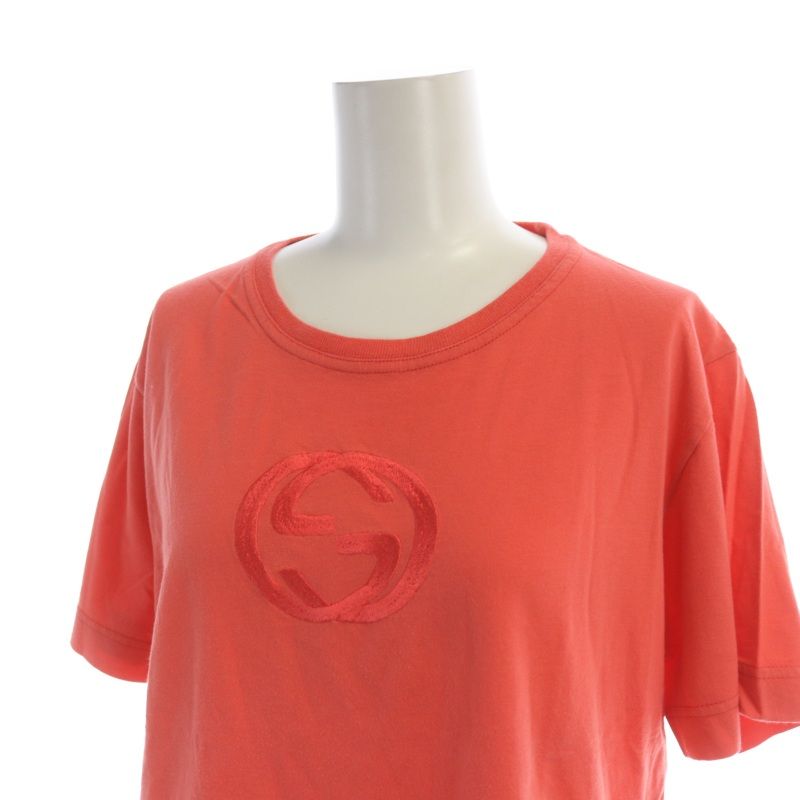 レア❗️GUCCI グッチ　レッドTシャツ　Lサイズ グッチ GUCCI Tシャツ カットソー ロゴ 刺繍 半袖 M 赤 レッド