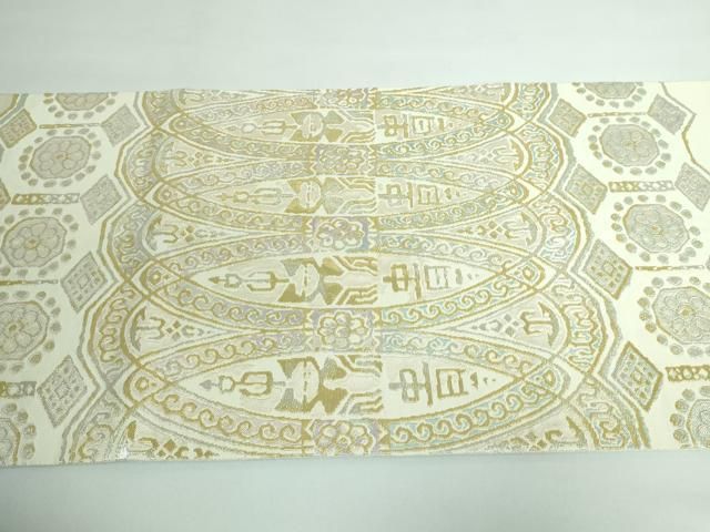 平和屋本店□極上 三代目 龍村光峯 太鼓柄 本袋帯 高貴文 金銀糸 逸品  