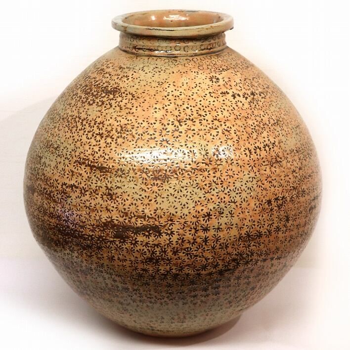 萩焼 蓮光山 守繁栄徹 壷花瓶 共箱 No.190523-10 梱包サイズ140