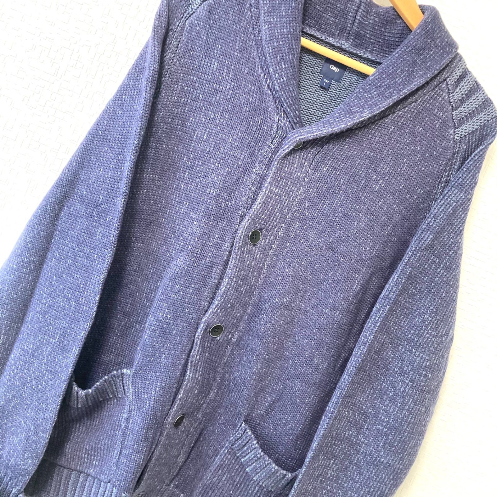 w^)b GAP ギャップ ショールカラー ニット カーディガン 羽織り フル 