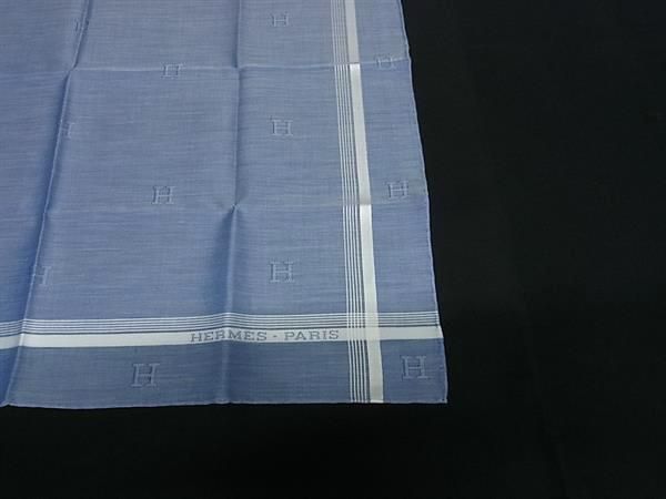 □新品□未使用□ HERMES エルメス Hレリーフ コットン100％ ハンカチ  