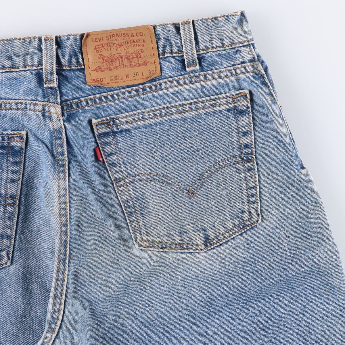 品質100％ 保証！ 古着 90年代 リーバイス Levi s 550-4891 RELAXED FIT TAPERED LEG テーパードデニムパンツ メンズw35相当 ヴィンテージ|eaa588941