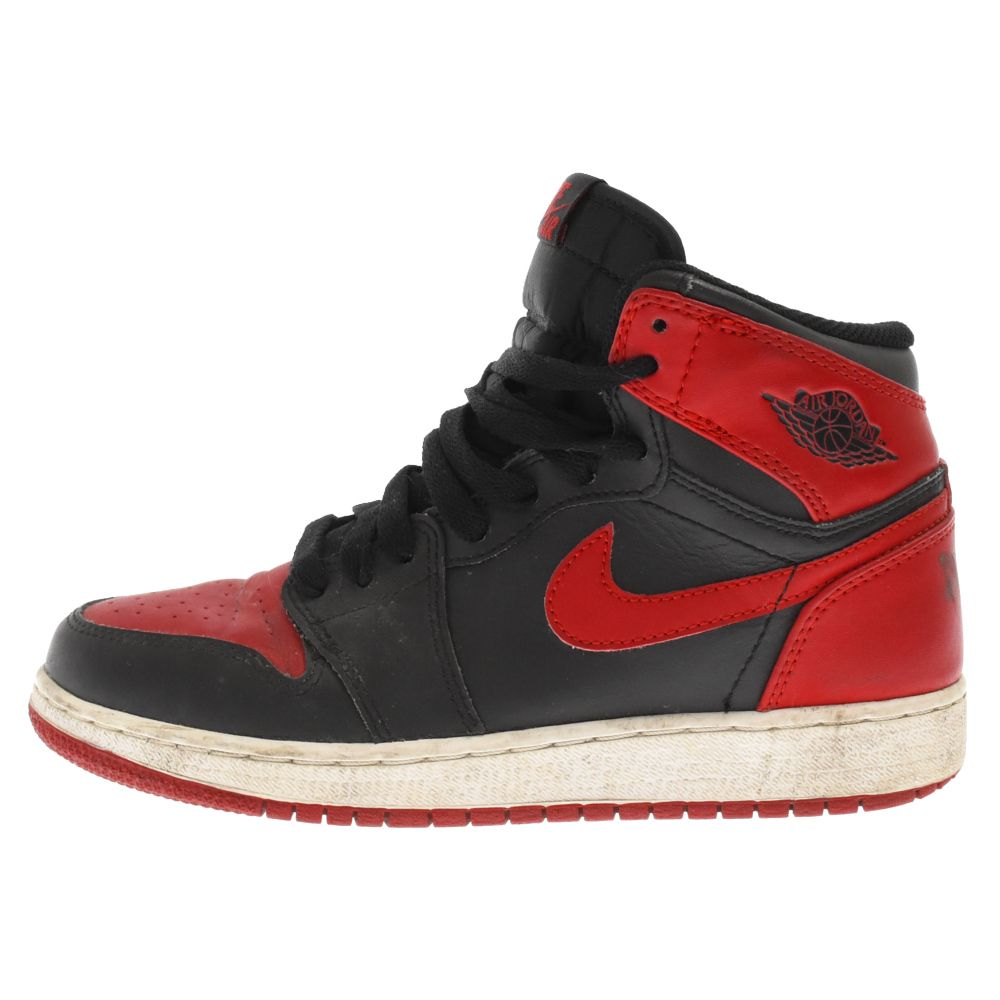 NIKE (ナイキ) GS Air Jordan 1 Retro High Bred 575441-023 エアジョーダン 1 レトロ ハイ バーンド  BRED レディース GS ブレッド ブラック/レッド