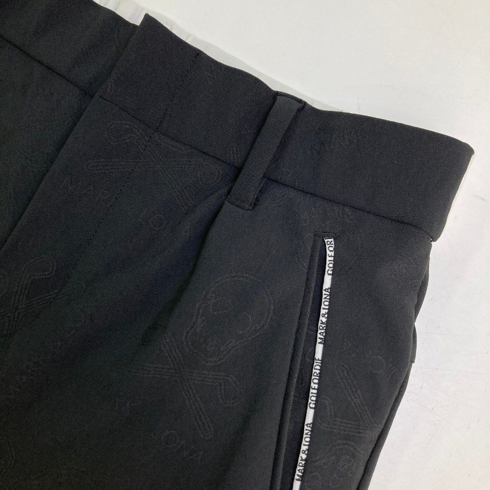 サイズ：44 MARK&amp;LONA マークアンドロナ  ストレッチパンツ スカル総柄 ブラック系 [240101469259] ゴルフウェア メンズ ストスト サイズ：44 MARK&LONA マークアンドロナ ストレッチパンツ