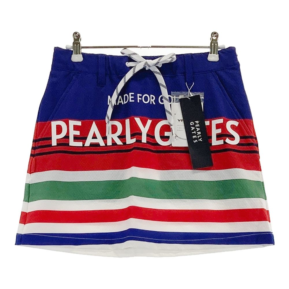 サイズ：0 PEARLY GATES パーリーゲイツ 055-1134604 ストレッチスカート ボーダー柄 ブルー系 [240101523854] ゴルフウェア レディース ストスト サイズ：0 PEARLY GATES パーリーゲイツ 055-1134604 ストレッチ