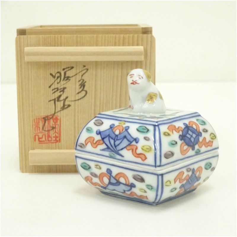 御所車香合　高野昭阿弥作　茶道具 kougou-153_1.jpg