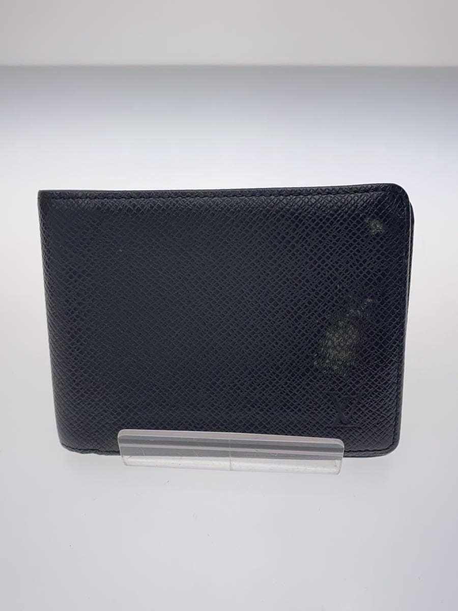 LOUIS VUITTON Porte Vieux 6 carte crédit_Taiga_BLK leather black solid  men's worn and used - Remambo.jp