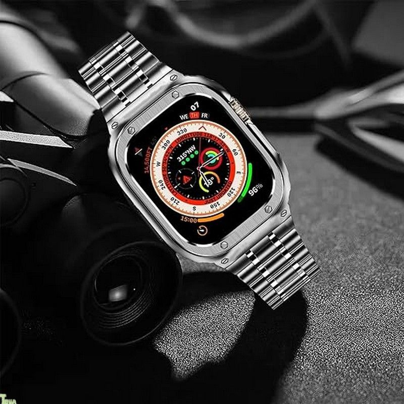 MioHHR ステンレススティール製バンド ケース互換性 Apple Watch Bands 49mm 金属製保護バンパーカバー付き頑丈なストラップ iWatch Ultra 3 2 1 男性用 スペースグレイ a CHRISTIANNAURATH_COM_BR