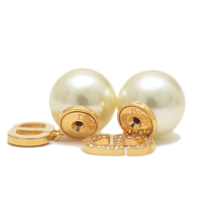 ディオール DIOR TRIBALES CDロゴ ピアス レジンパール ラインス Dior