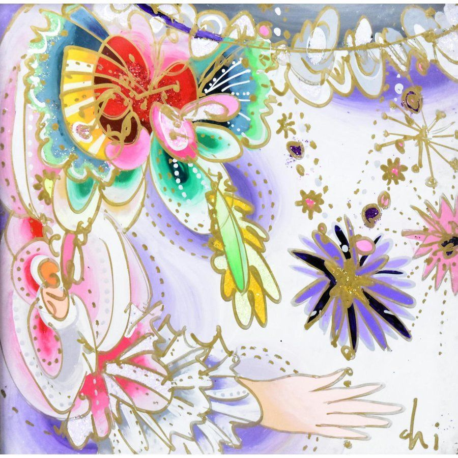 メルカリshops 集治千晶 蝶のブローチ ガラス絵 華やかで繊細な表現 コンテンポラリー