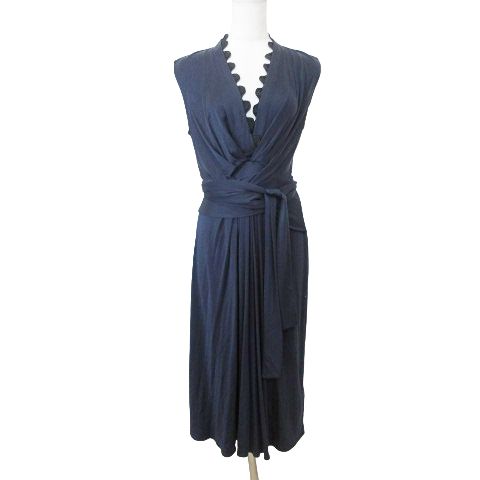 イッサロンドン ISSA LONDON 美品 ノースリーブ ドレス ワンピース 