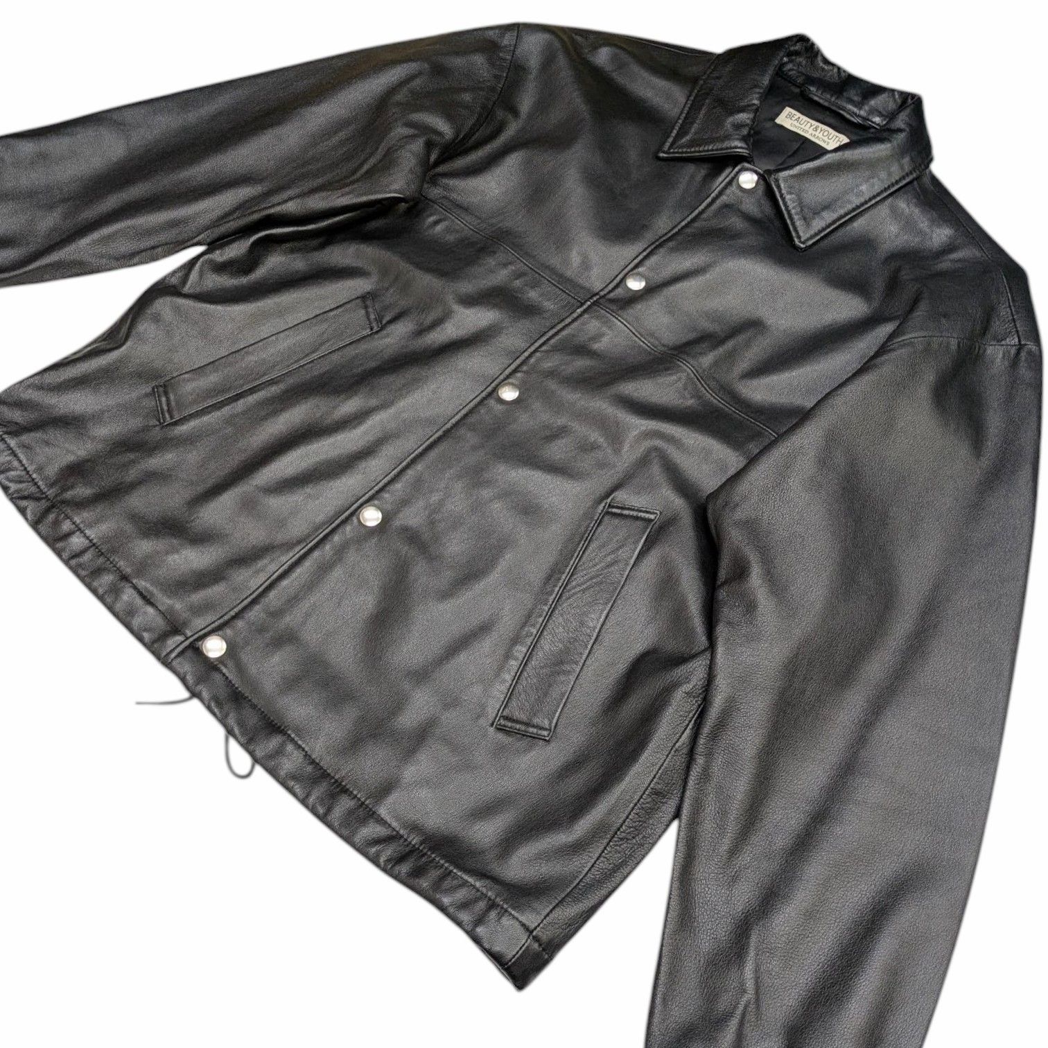 現行 美品 Beauty&Youth レザーコーチジャケット ラムレザー 22 BEAUTY&YOUTH UNITED ARROWS ビューティーアンドユース