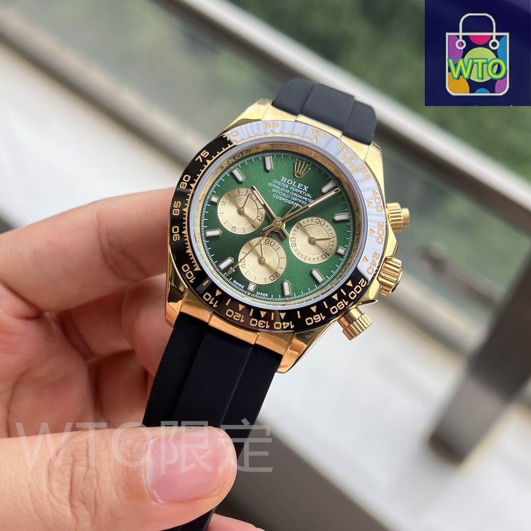 ロレックス デイトナ 金×グリーン ノベルティ 掛け時計 公式