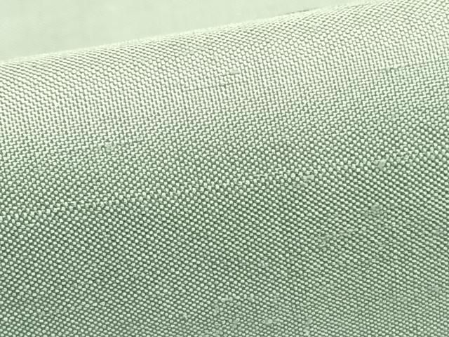 平和屋着物▽上質な紬 単衣 色無地 青磁鼠色 正絹 逸品