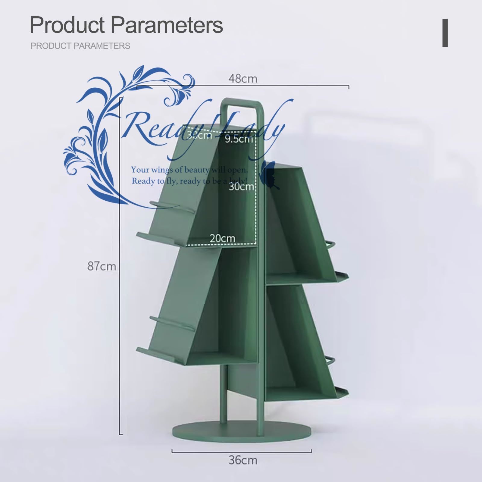 4段 スチール製 雑誌ラック マガジンラック 組み立て不要 棚 オープンシェルフ 収納ラック 大容量 倒れ防止 応接室 学校 図書館 店舗業務用 Green