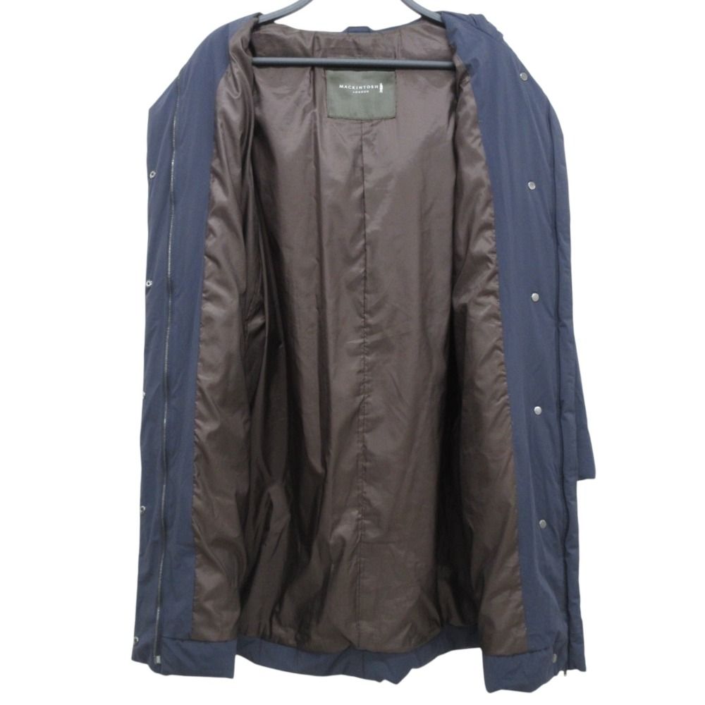 MACKINTOSH - 美品 MACKINTOSH マッキントッシュロンドン ナイロン ストレッチ ダウンコート フーデッドダウンジャケット 38 ネイビー レディース 古着 中古 USED MACKINTOSH - 美品 MACKINTOSH マッキントッシュロンドン