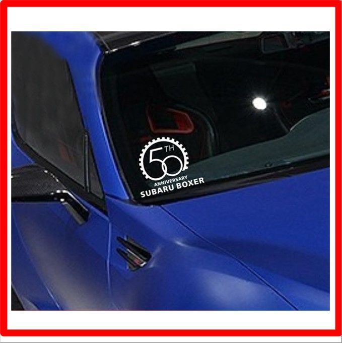 【送料無料】 50周年記念_ぎんはく スバル サイドウィンドウ ステッカー 50周年記念 フロントガラス レヴォーグ WRX アウトバック STI BRZ フォ
