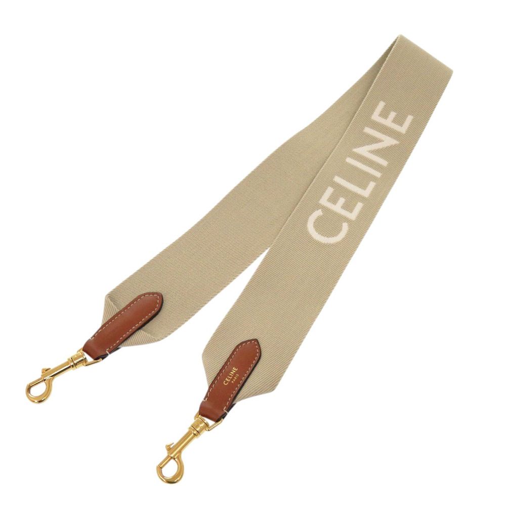 CELINEジャカード ショートストラップ / ウール - グレー / ホワイト