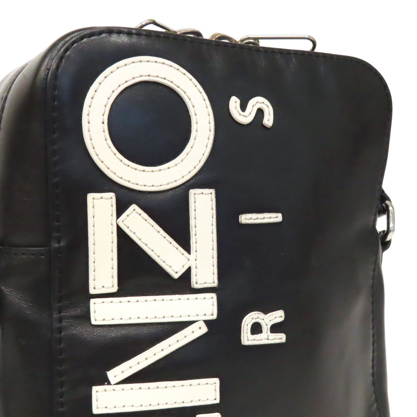 OE25057 美品 KENZO ケンゾー BIG ロゴ 革パッチ オールレザー