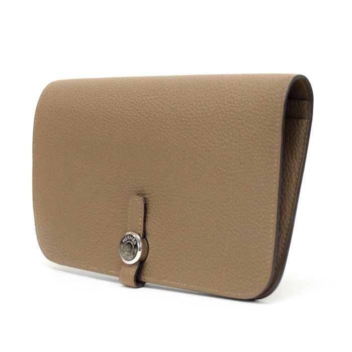 【極美品】HERMÈS（エルメス） ベージュ系財布 ドゴン エルメス HERMES ドゴン GM トゴ (レザー) SV金具 B刻印 (2023年