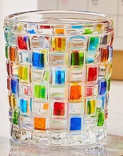 新品　ウイスキーグラス ビアグラス ロックグラス 塗られたパターン ４個セット