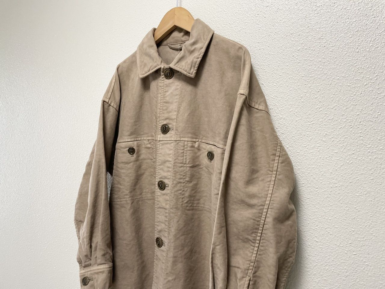 ネストローブ コットンモールスキンビッグシャツジャケット