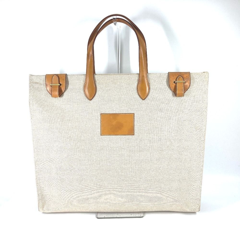 【美品】エルメス カバ50 トートバッグ トワルアッシュ ベージュ BA12 美品】エルメス カバ50 トートバッグ トワルアッシュ ベージュ