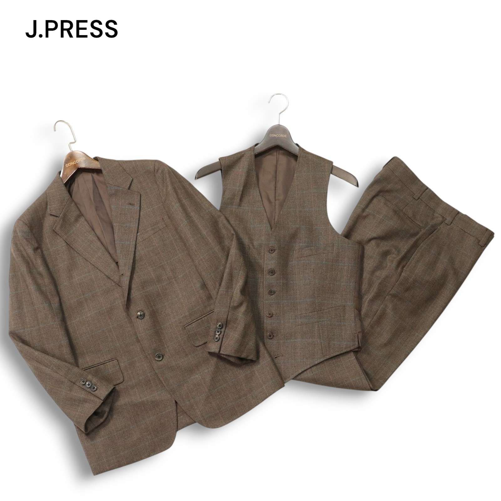 J.PRESS ジェイプレス 秋冬 背抜き☆ グレンチェック 3ピース